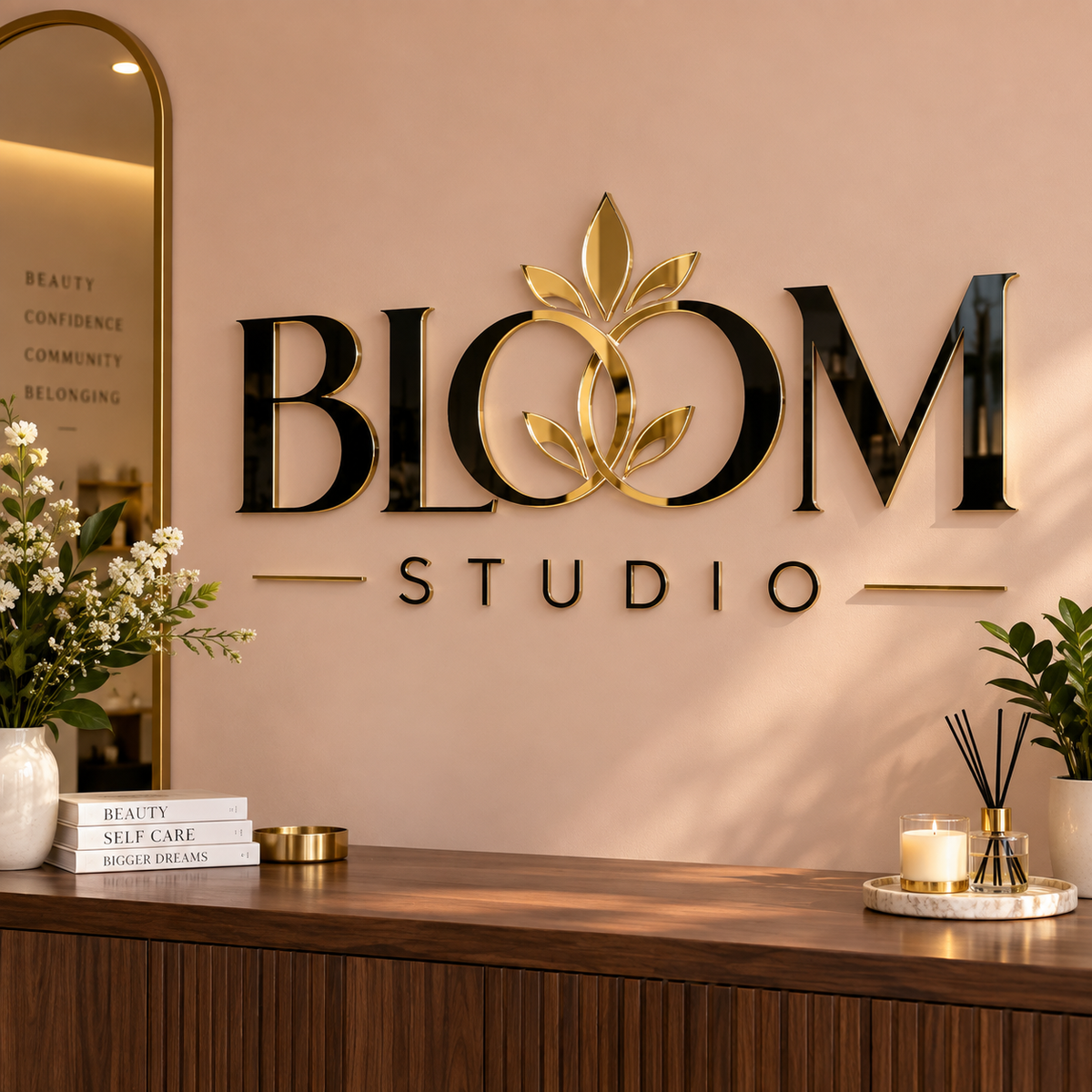 Custom acrylic business logo sign mockup