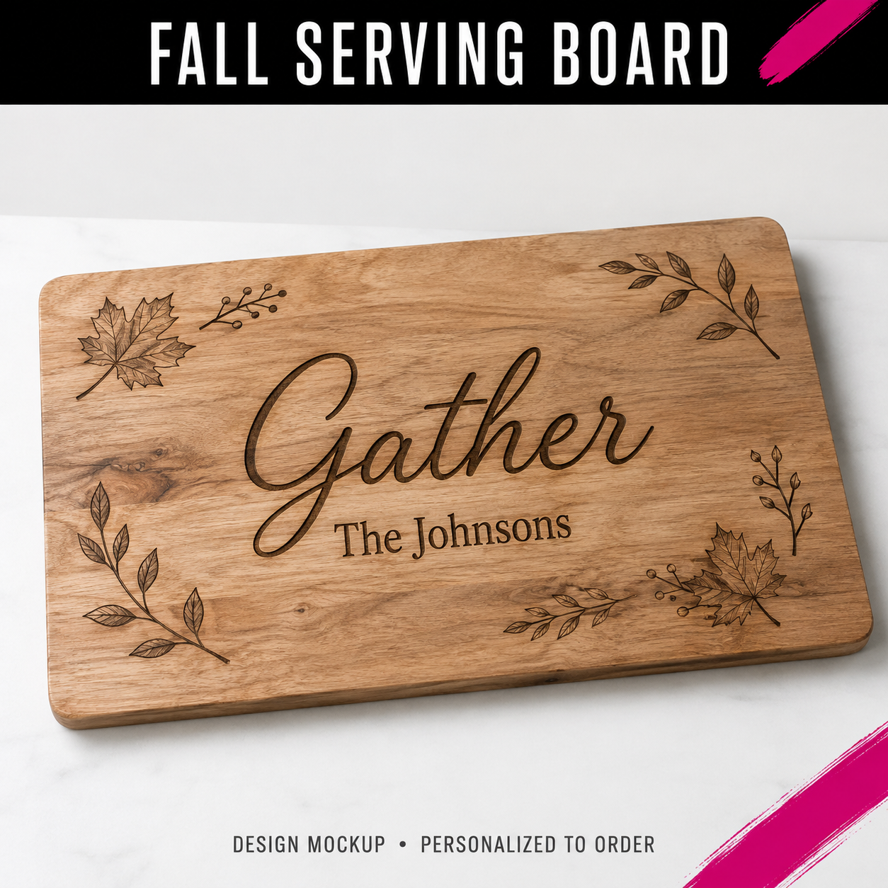 FALL SERVING BOARD — illustrative personalized design mockup