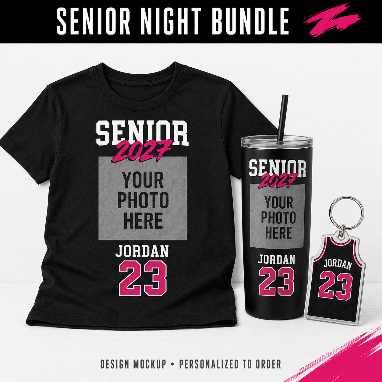 SENIOR NIGHT BUNDLE — illustrative personalized design mockup