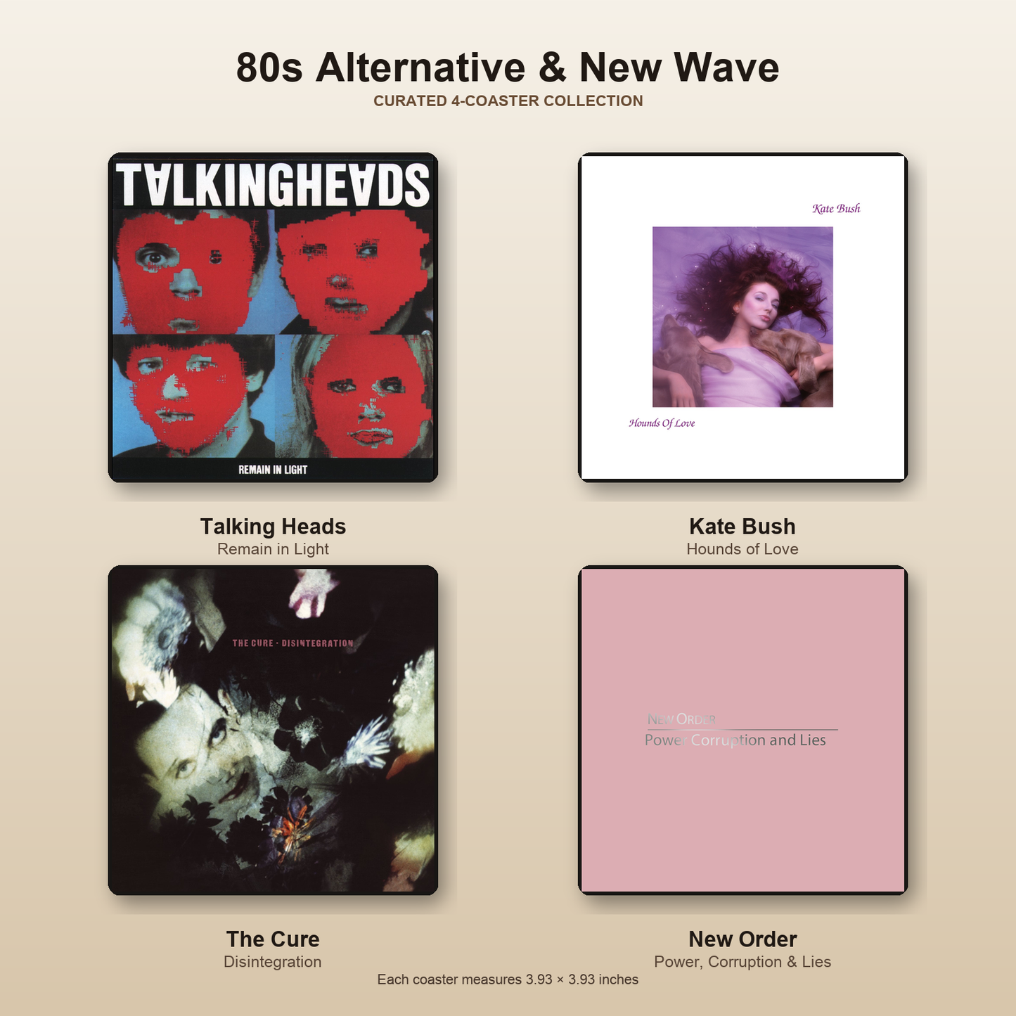 80s Alternative and New Wave four-coaster collection sheet