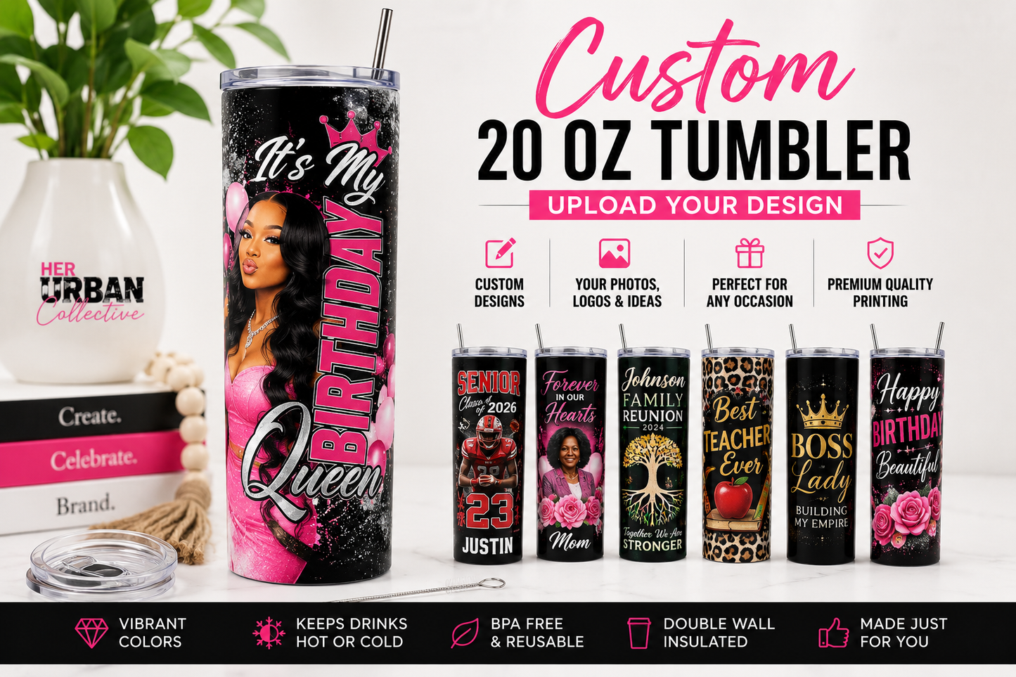 Custom 20 oz Tumbler | Upload Your Design