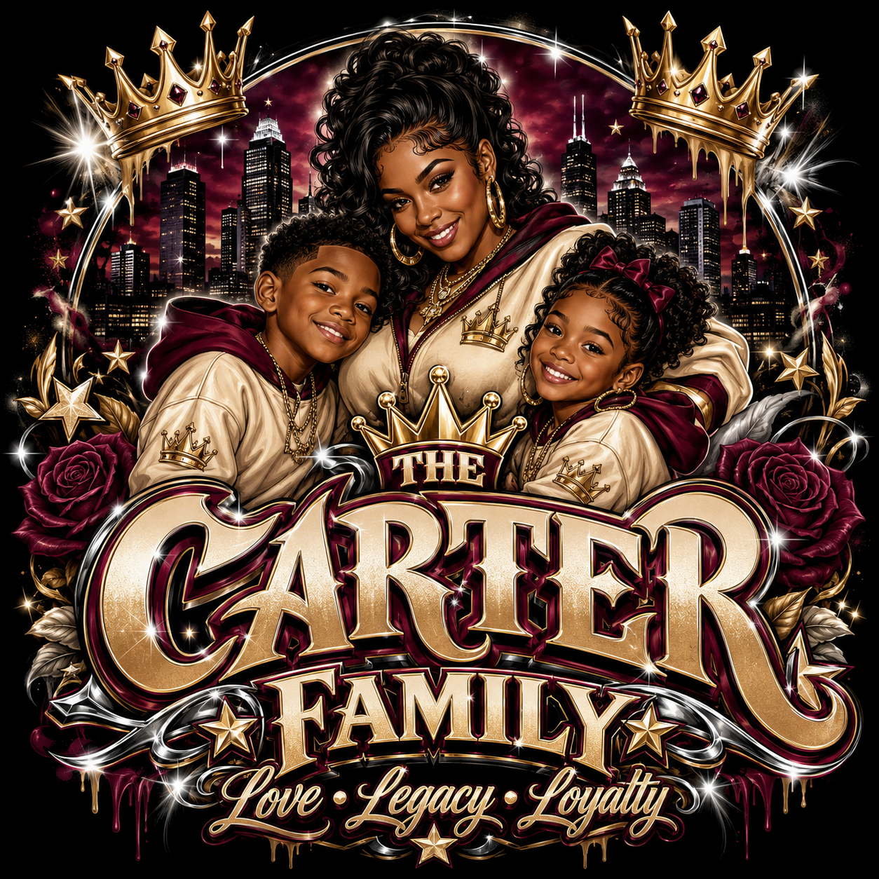 Original custom family graffiti portrait example