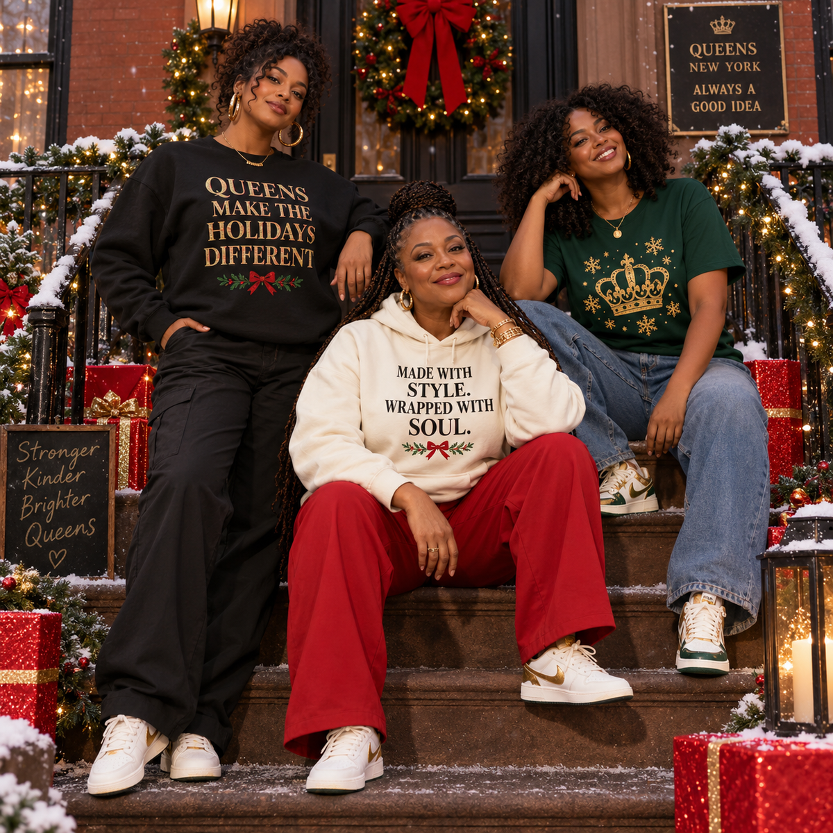 Holiday Hustle small business sweatshirt concept mockup