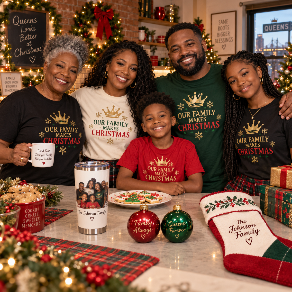 Personalized memorial Christmas ornament concept mockup