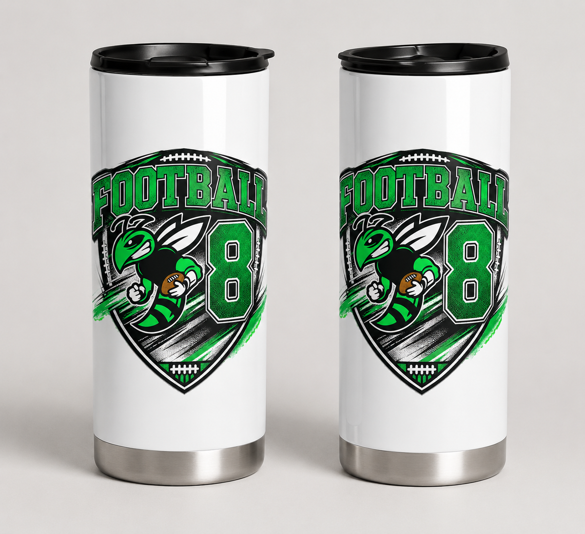 Custom football team tumbler design example