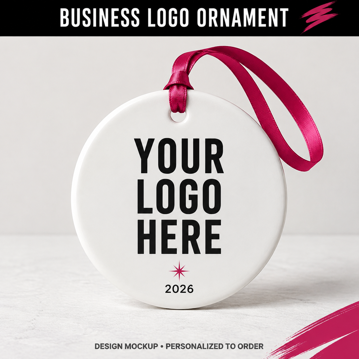 BUSINESS LOGO ORNAMENT — illustrative personalized design mockup