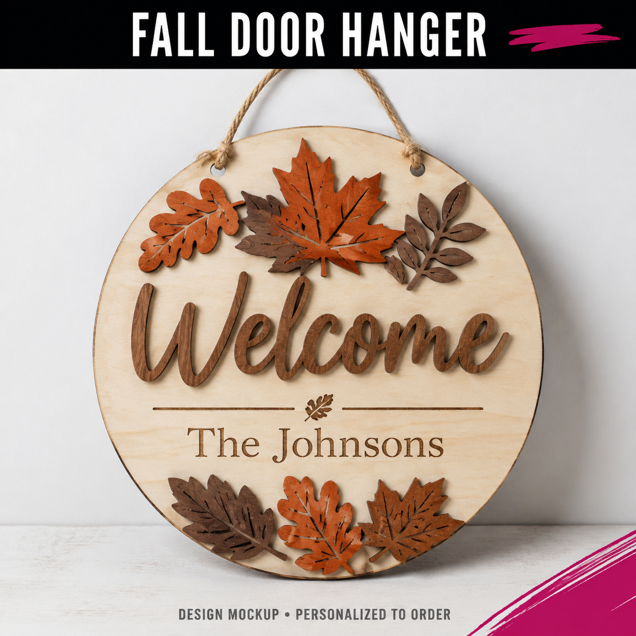 FALL DOOR HANGER — illustrative personalized design mockup