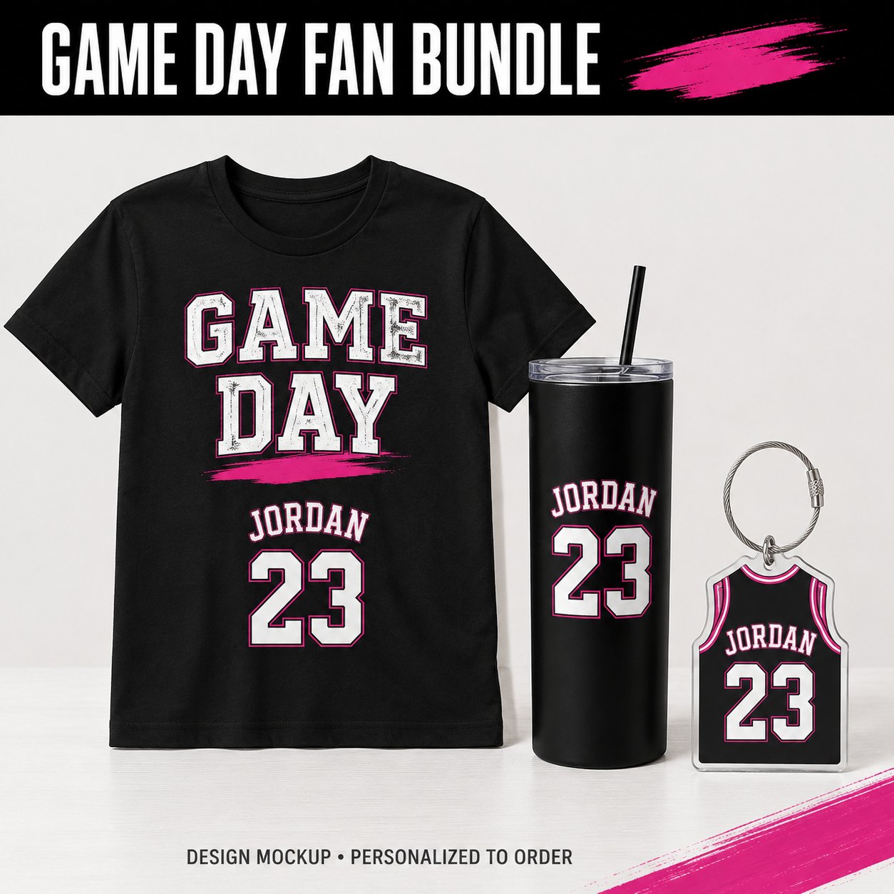 GAME DAY FAN BUNDLE — illustrative personalized design mockup