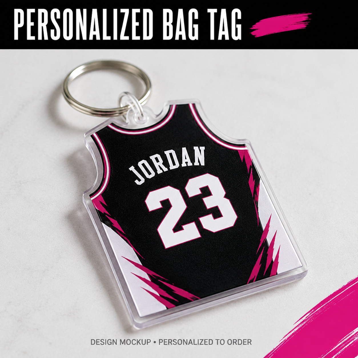 PERSONALIZED BAG TAG — illustrative personalized design mockup