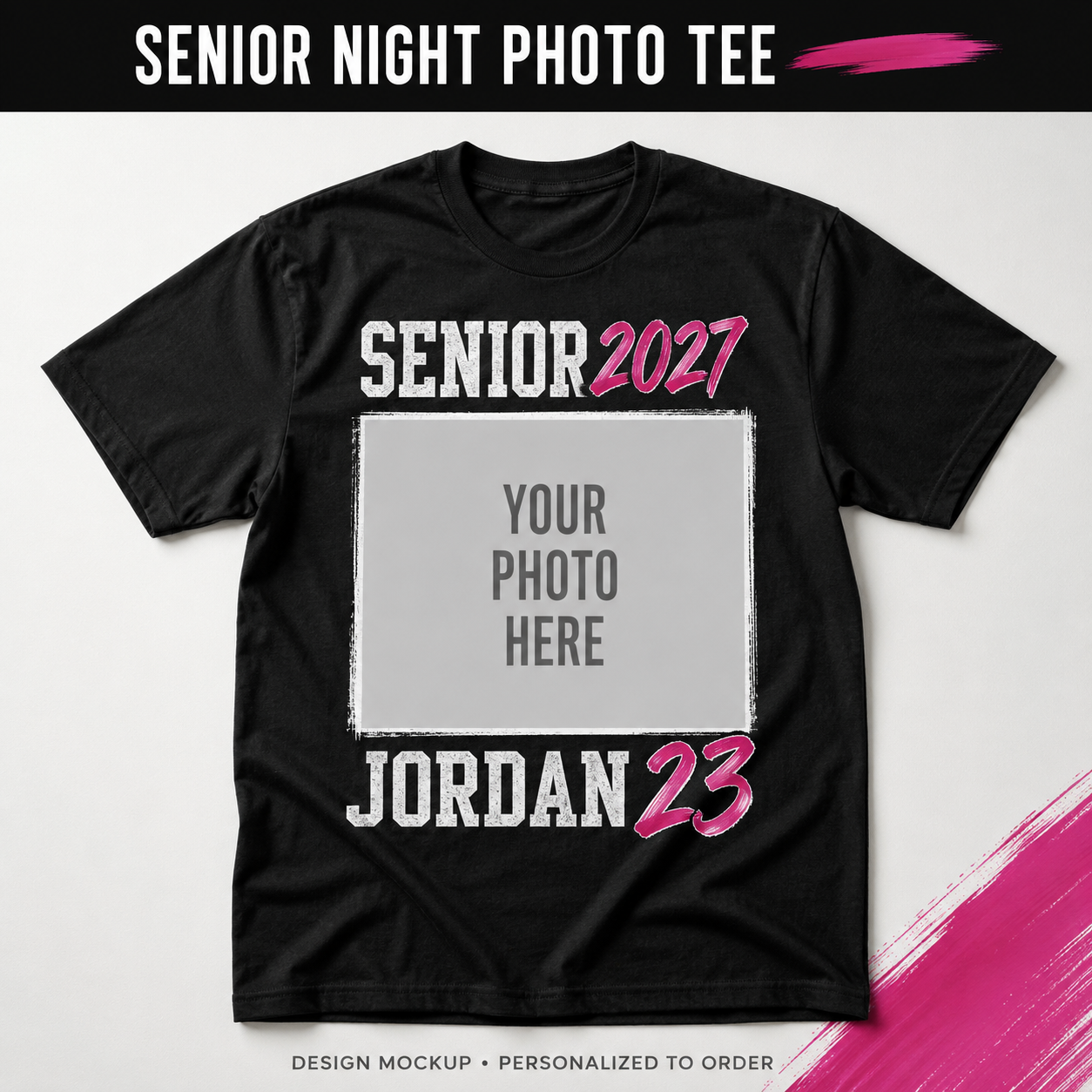 SENIOR NIGHT PHOTO TEE — illustrative personalized design mockup