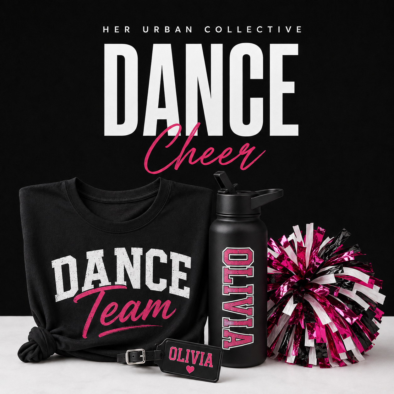 dance cheer — illustrative product mockups