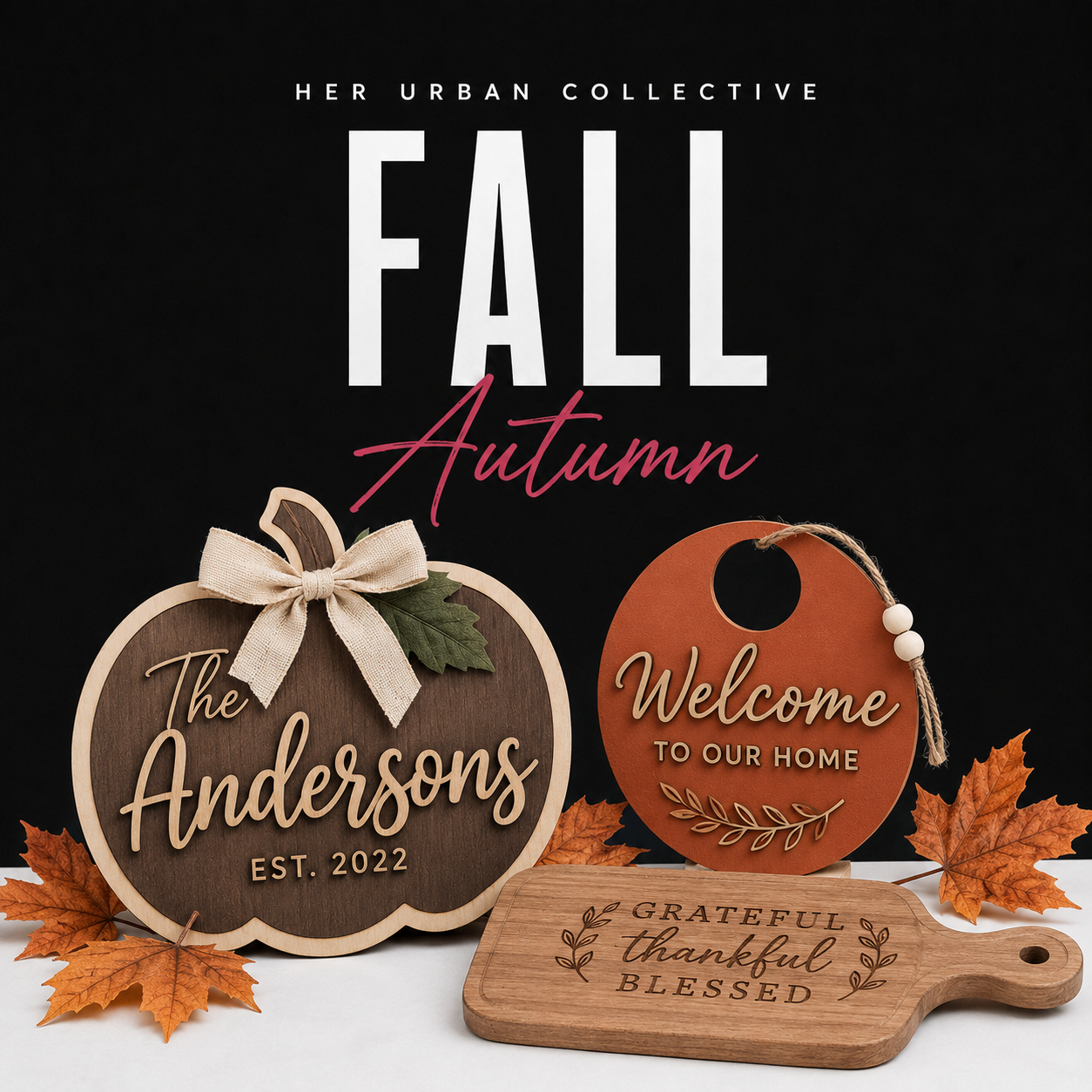 fall autumn — illustrative product mockups