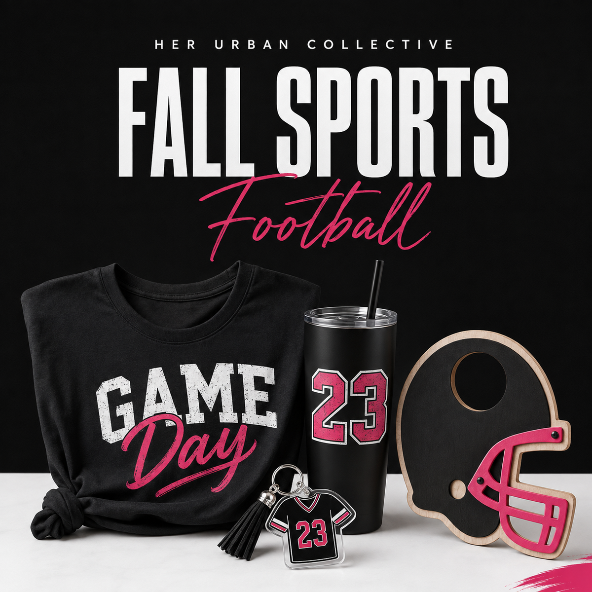 Fall Sports and Football collection — illustrative product mockups