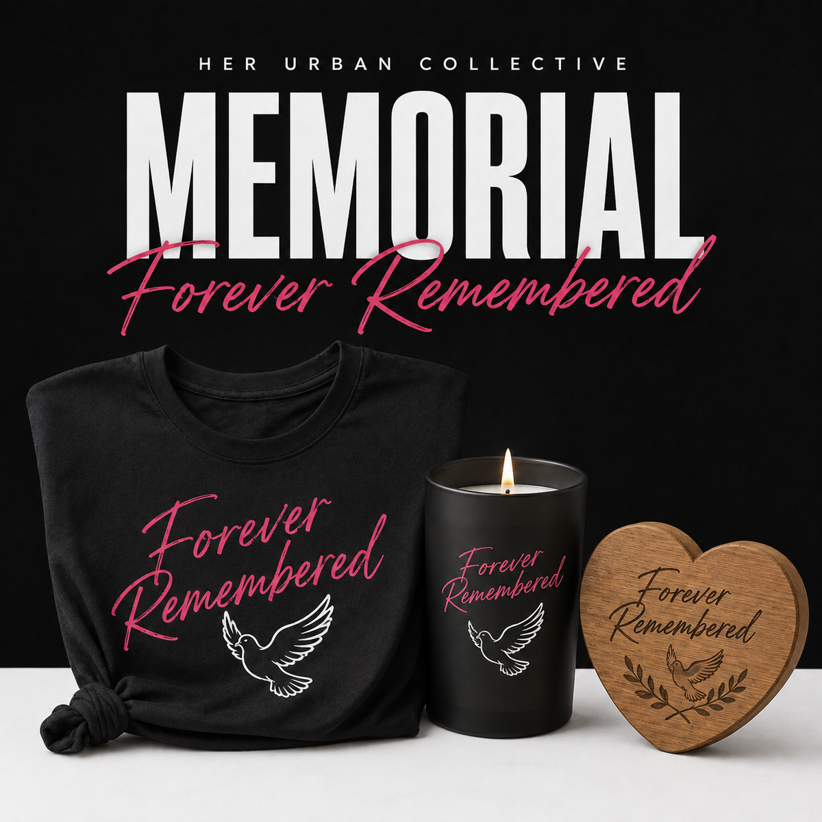 memorial — illustrative product mockups