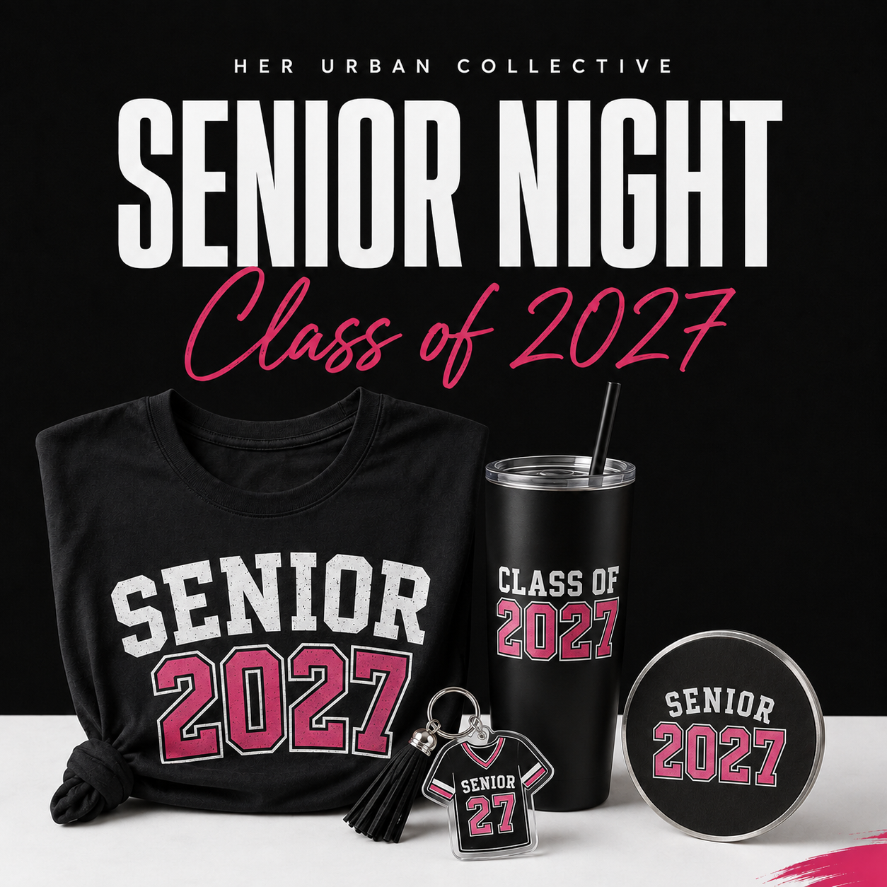 senior night class of 2027 — illustrative product mockups