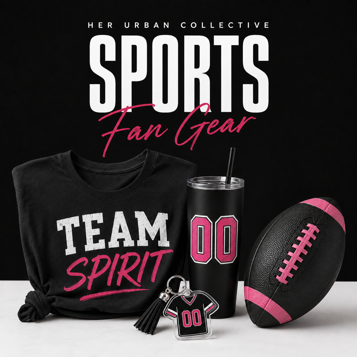 sports fan gear — illustrative product mockups