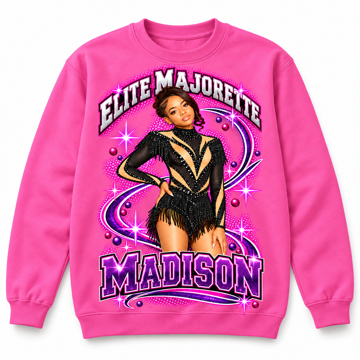 Crewneck / Pink — Madison sample custom photo design