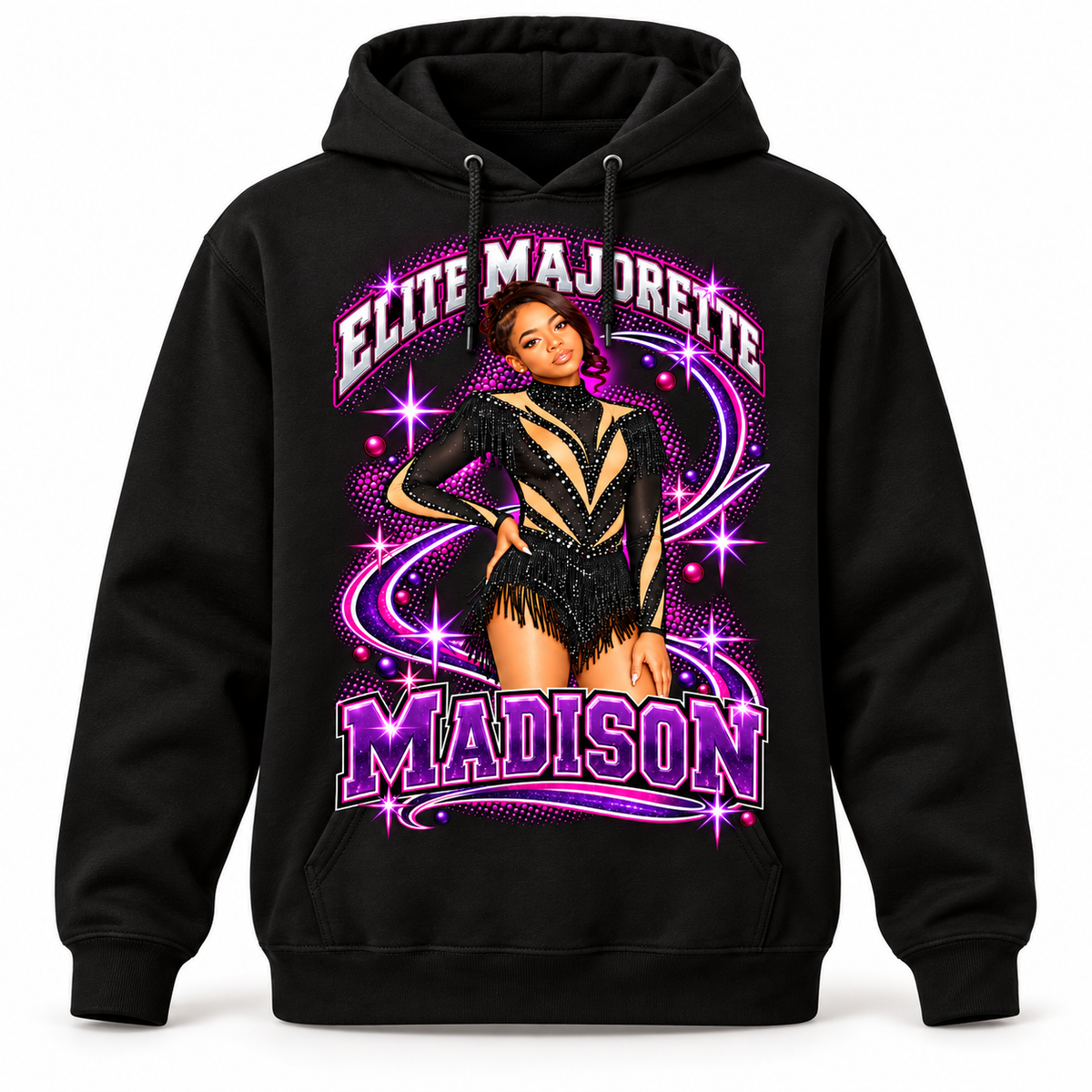 Hoodie / Black — Madison sample custom photo design