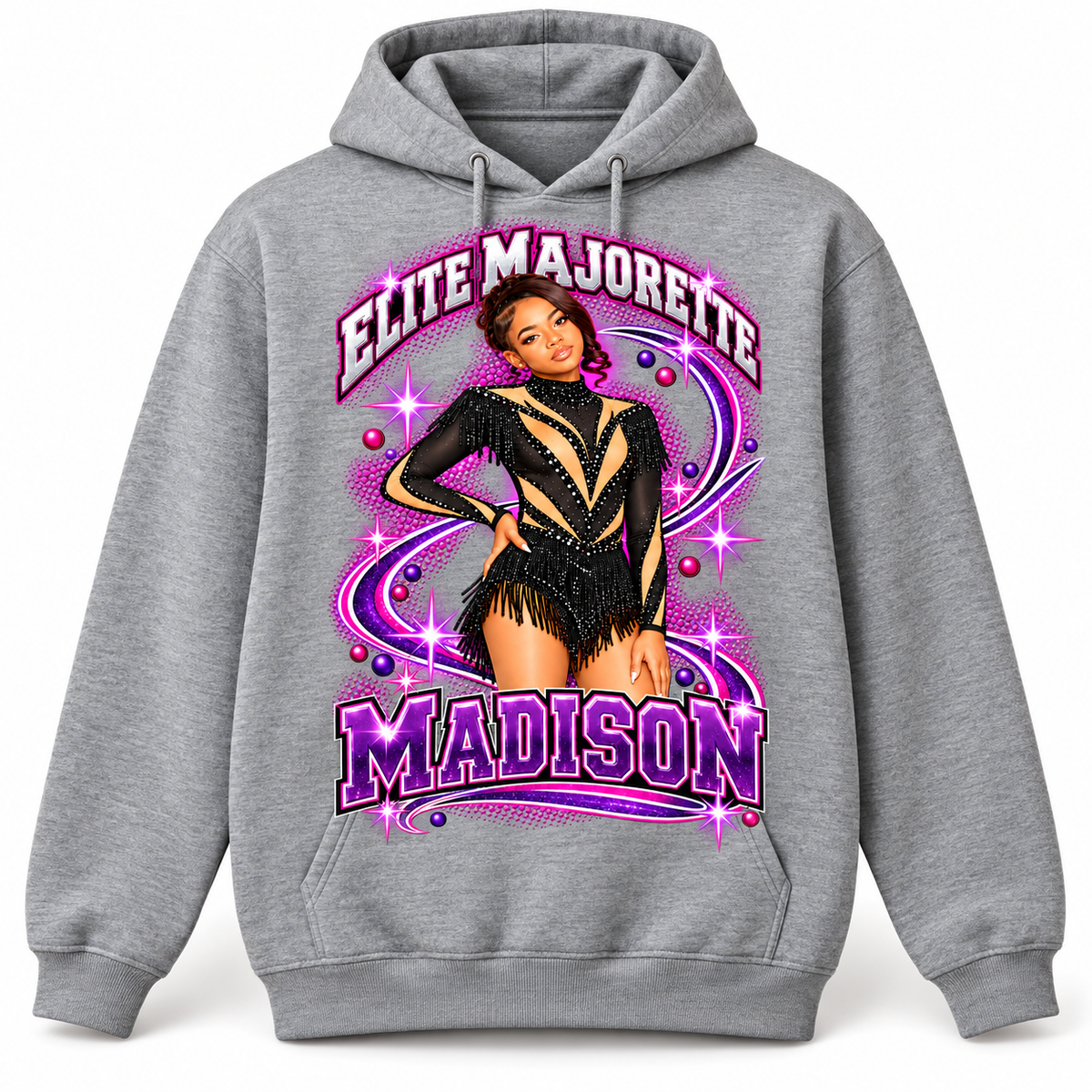 Hoodie / Grey — Madison sample custom photo design
