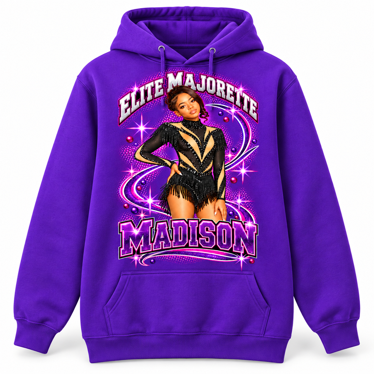 Hoodie / Purple — Madison sample custom photo design