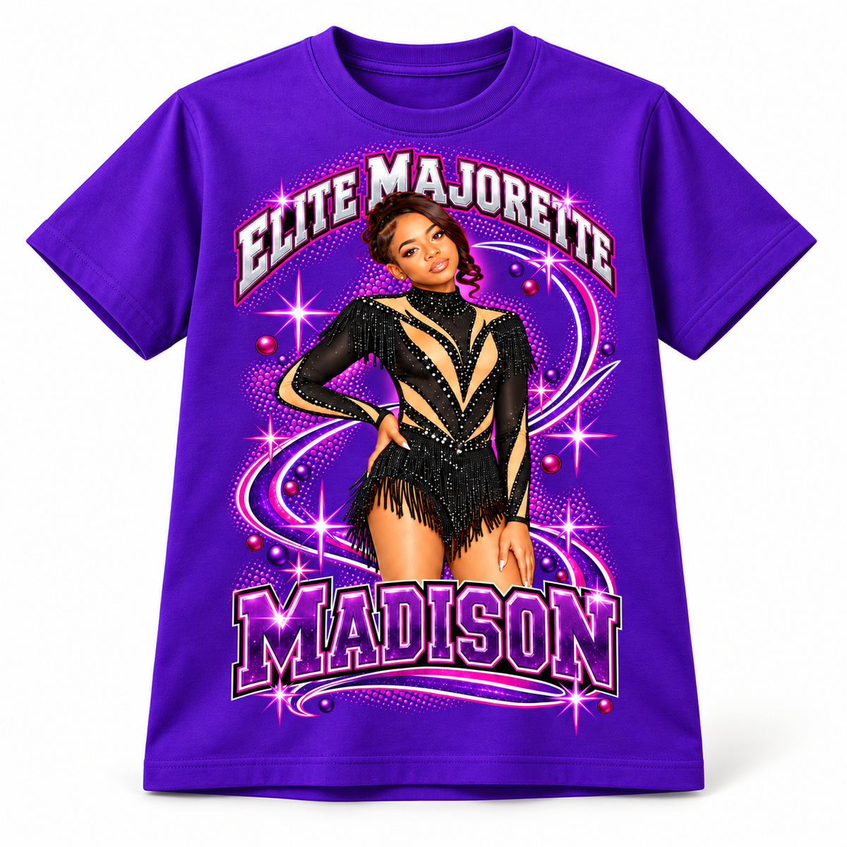 T-shirt / Purple — Madison sample custom photo design