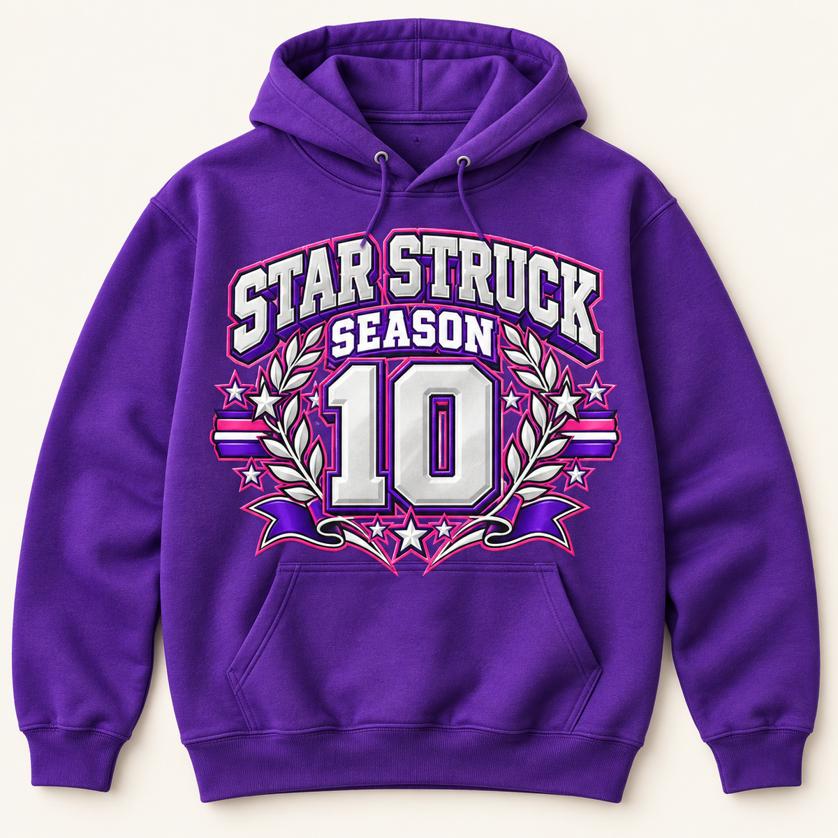 #11 Star Struck | Season 10 Collegiate - Pink Purple on a purple pullover hoodie