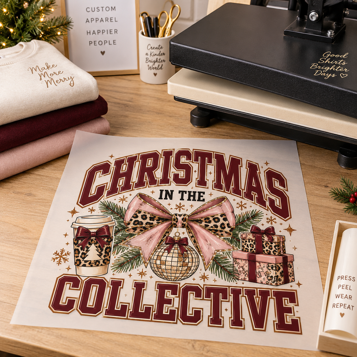 Christmas in the Collective DTF transfer mockup